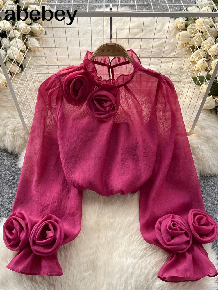 **Chic Ruffle Chiffon Blouse**