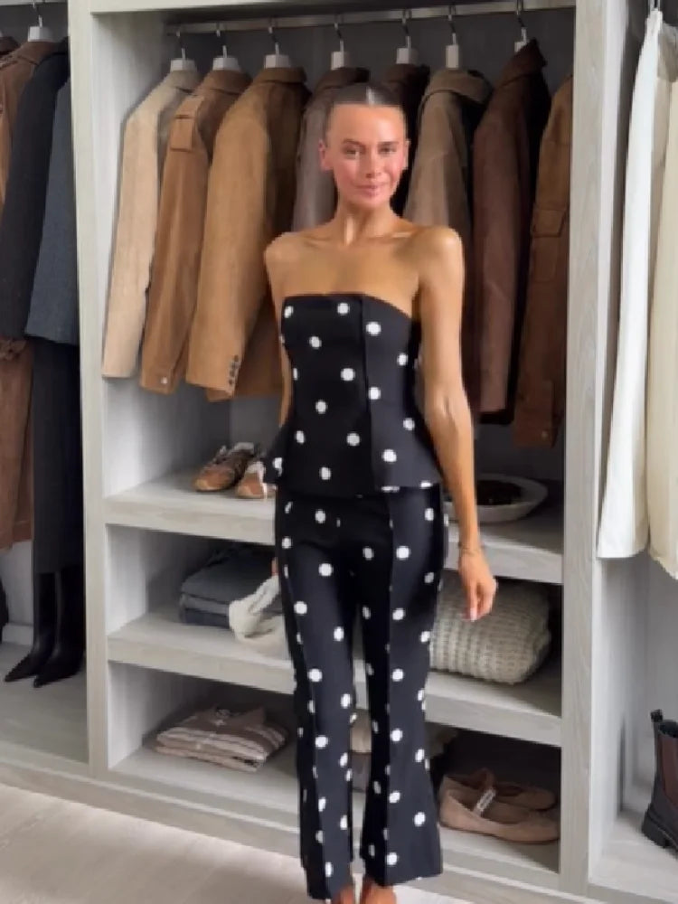 Chic Retro Polka Dot Jumpsuit Elegant Trendy Romper Women Feminine Stylish Casual Street Outfits