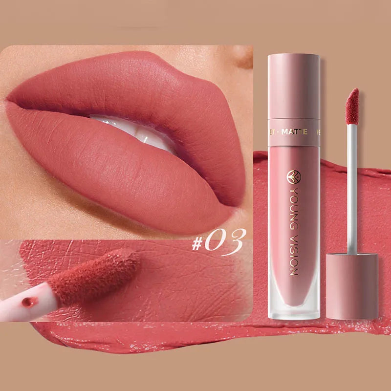 DUNUF Matte Velvet Lip Gloss – Waterproof Plumping Lipstick, 8 Shades