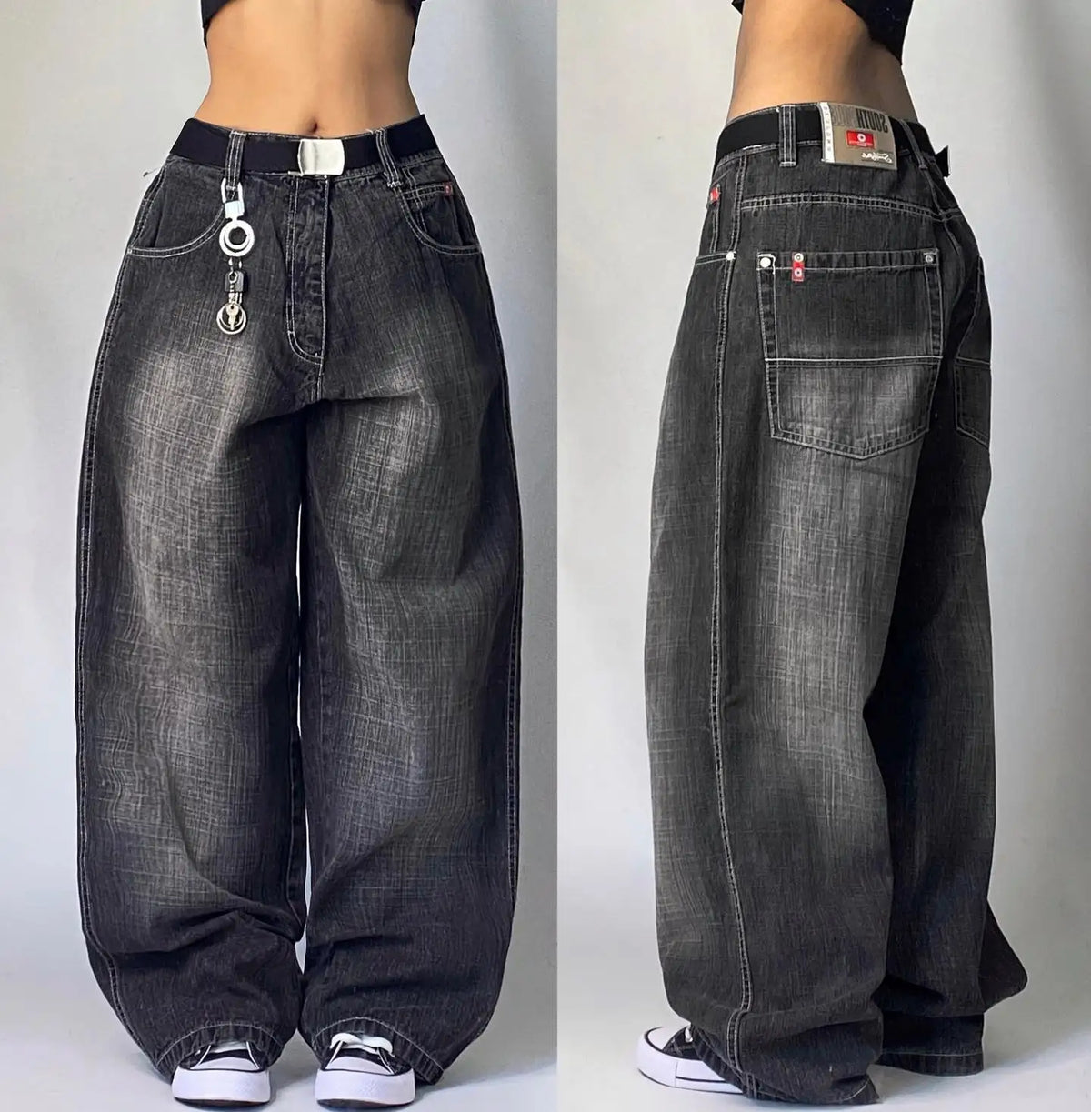 Streetwear Oversized print baggy jeans