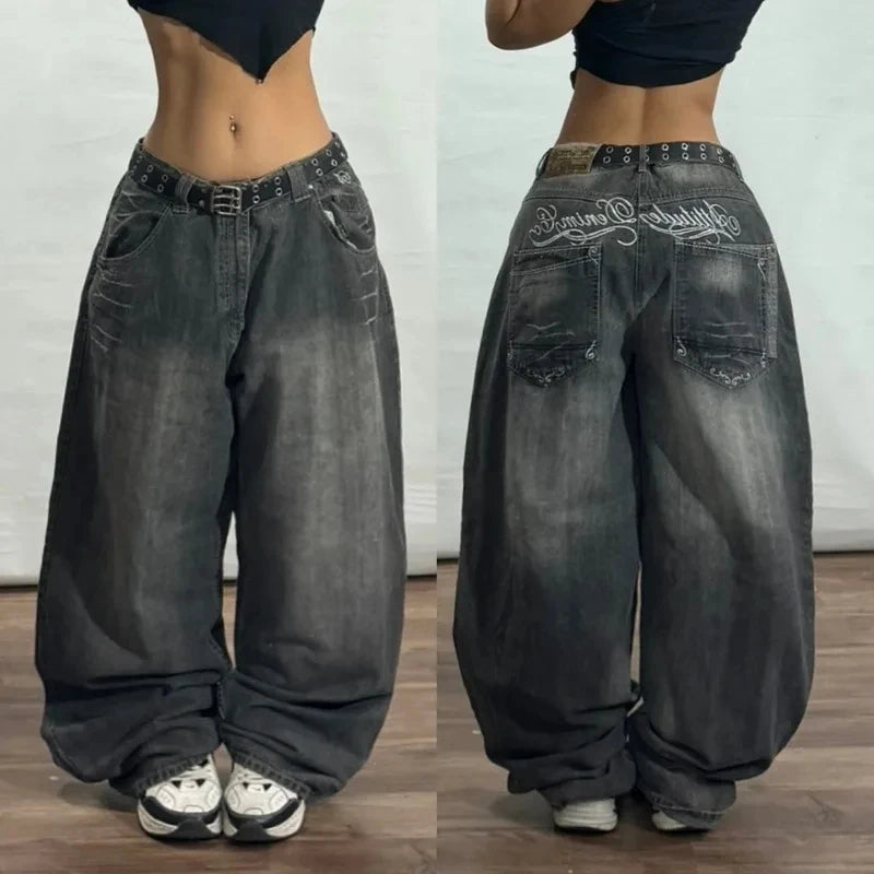 Streetwear Oversized print baggy jeans