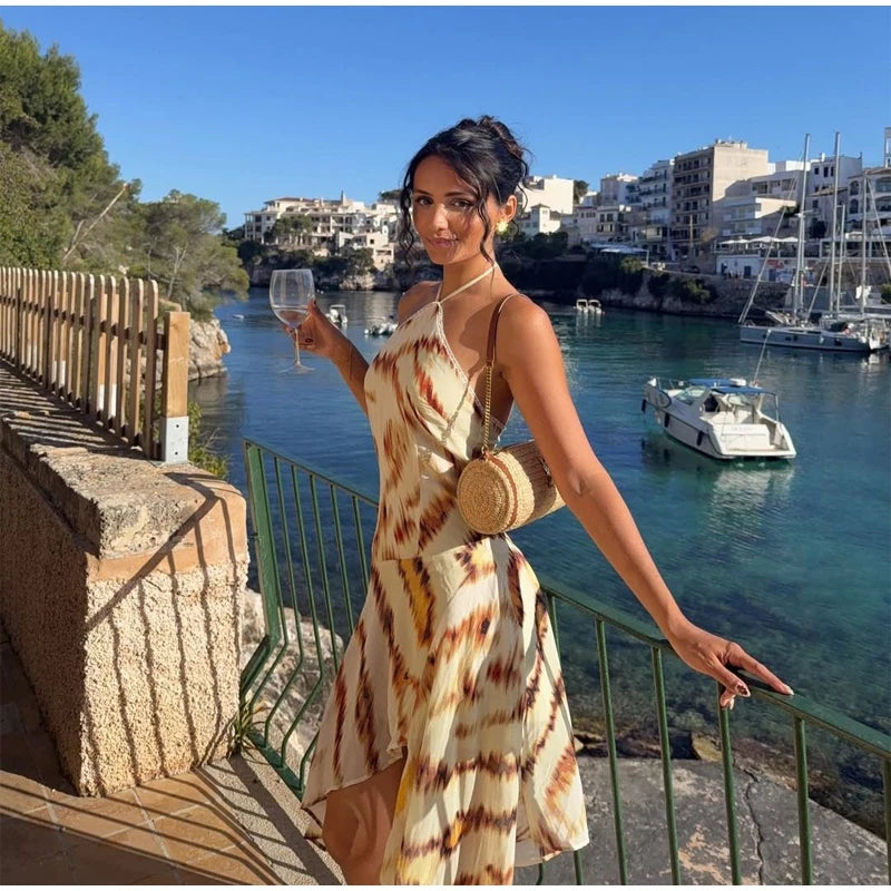 Women Rainbow Diagonal Stripe Maxi Dress One Shoulder Strap Slim Bodycon High Slit Knit Vestido Summer Beach Vacation Outfit