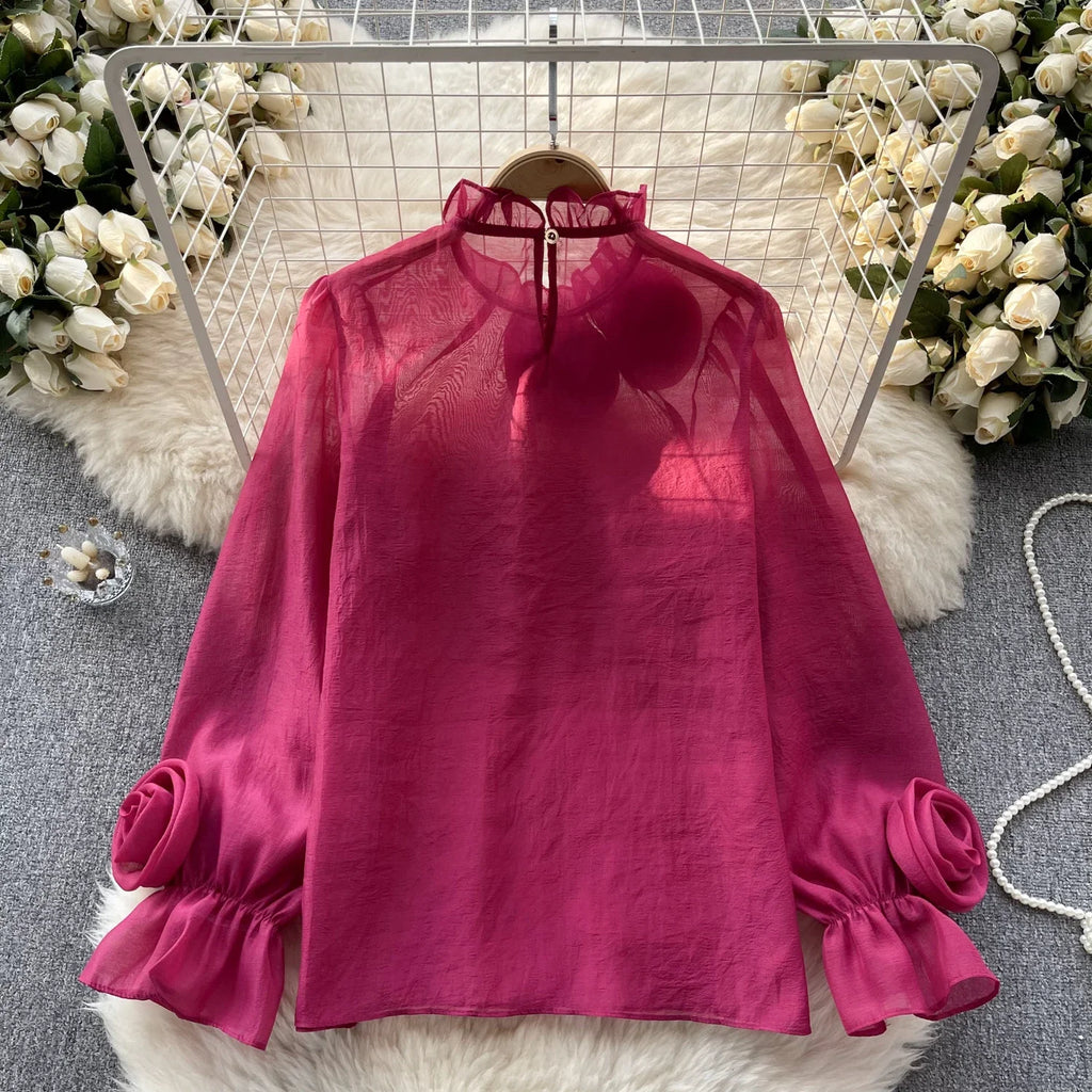 **Chic Ruffle Chiffon Blouse**
