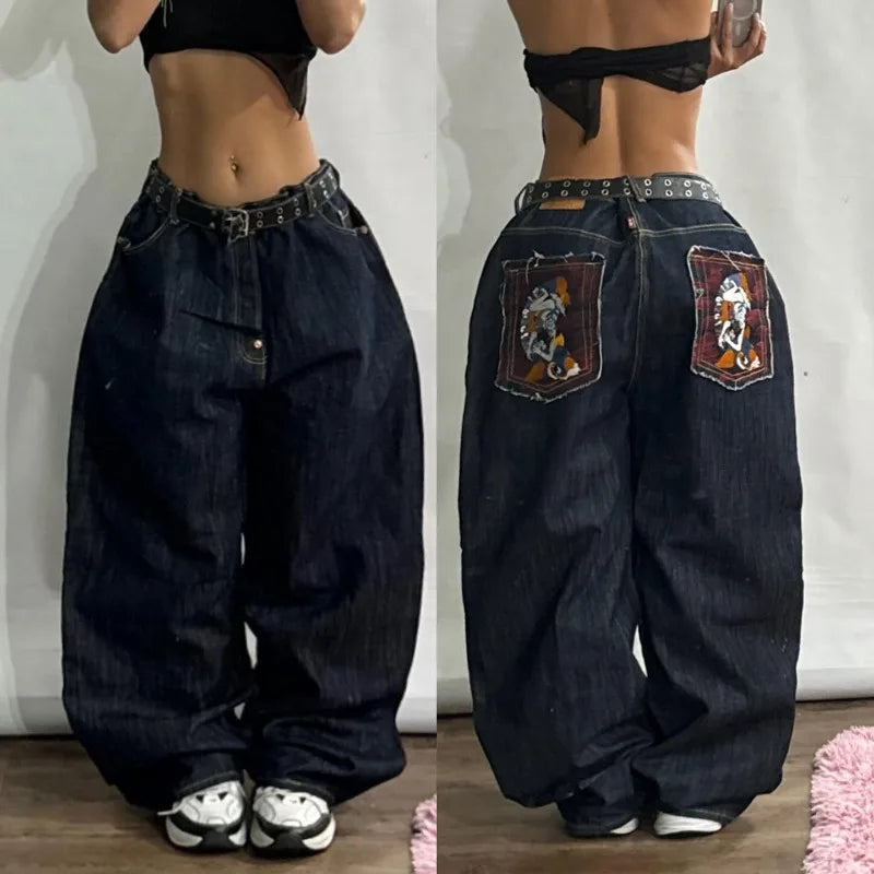 Streetwear Oversized print baggy jeans