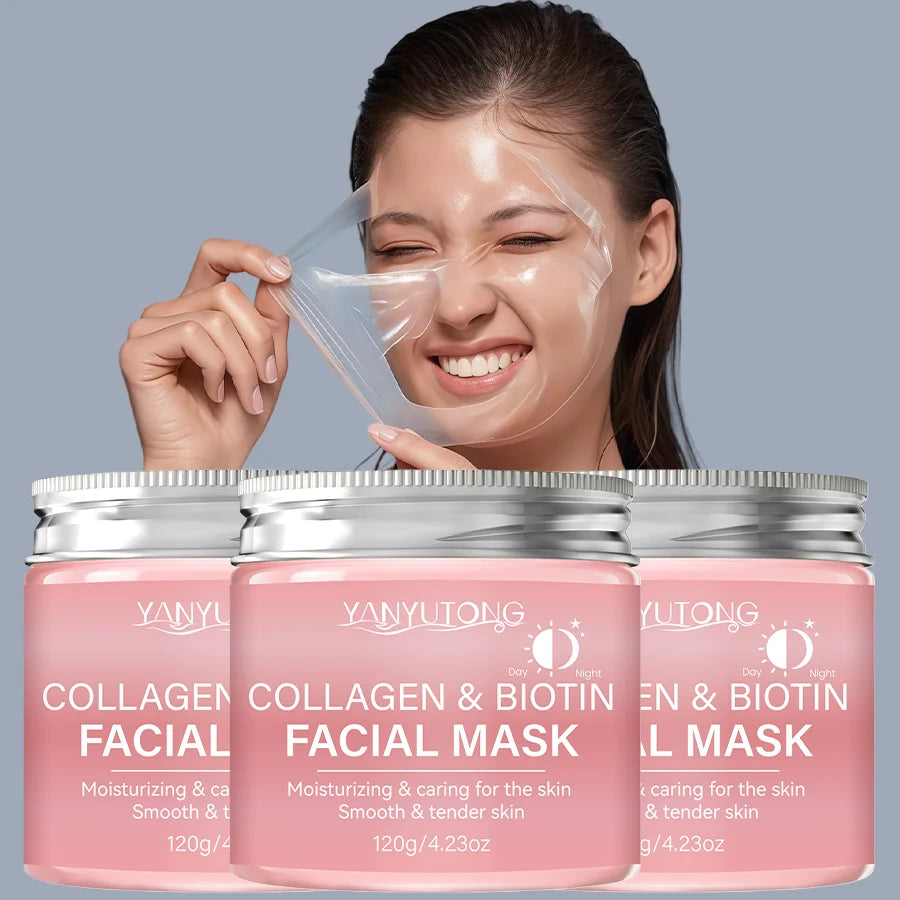 Biotin Collagen Peel-Off Face Mask – Deep Hydration Day & Night Care