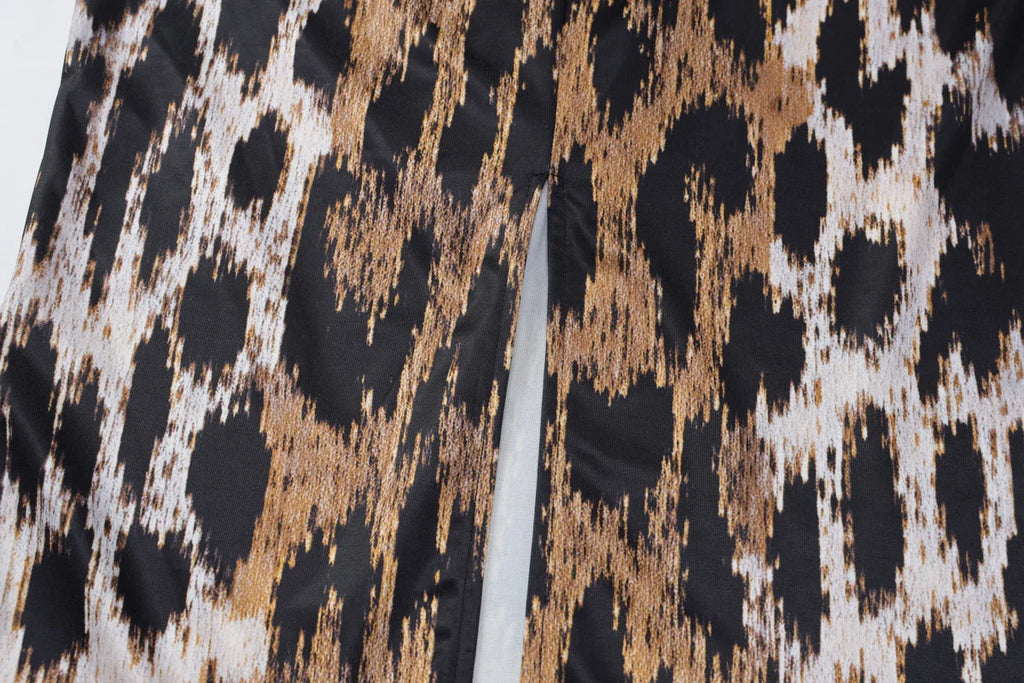 Leopard Halter Bodycon Midi Dress