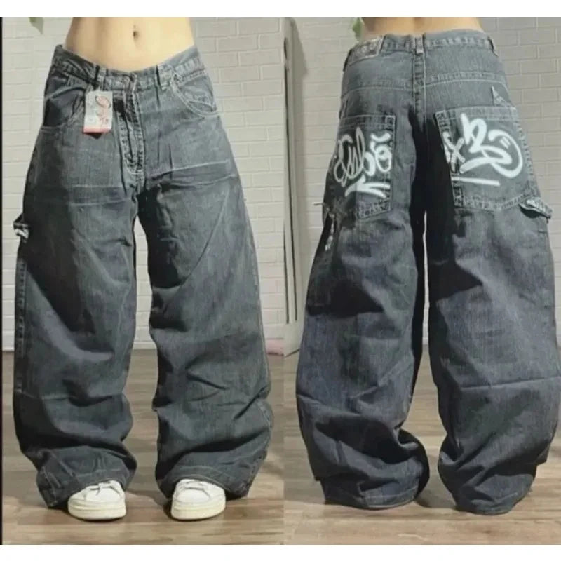 Streetwear Oversized print baggy jeans