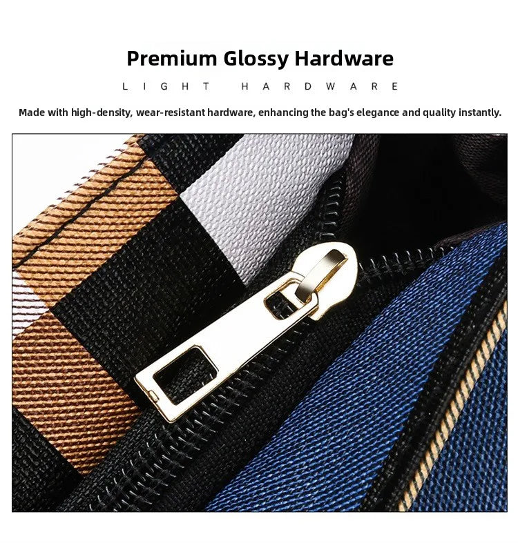 Trendy Plaid Large-Capacity Tote Bag