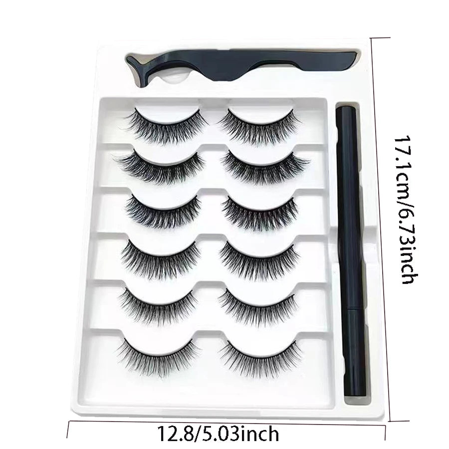6-Pair Magnetic Eyelash & Eyeliner Set