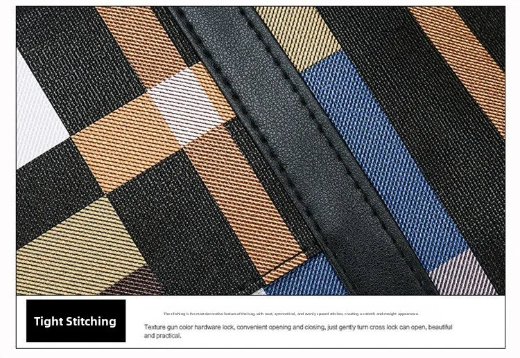 Trendy Plaid Large-Capacity Tote Bag