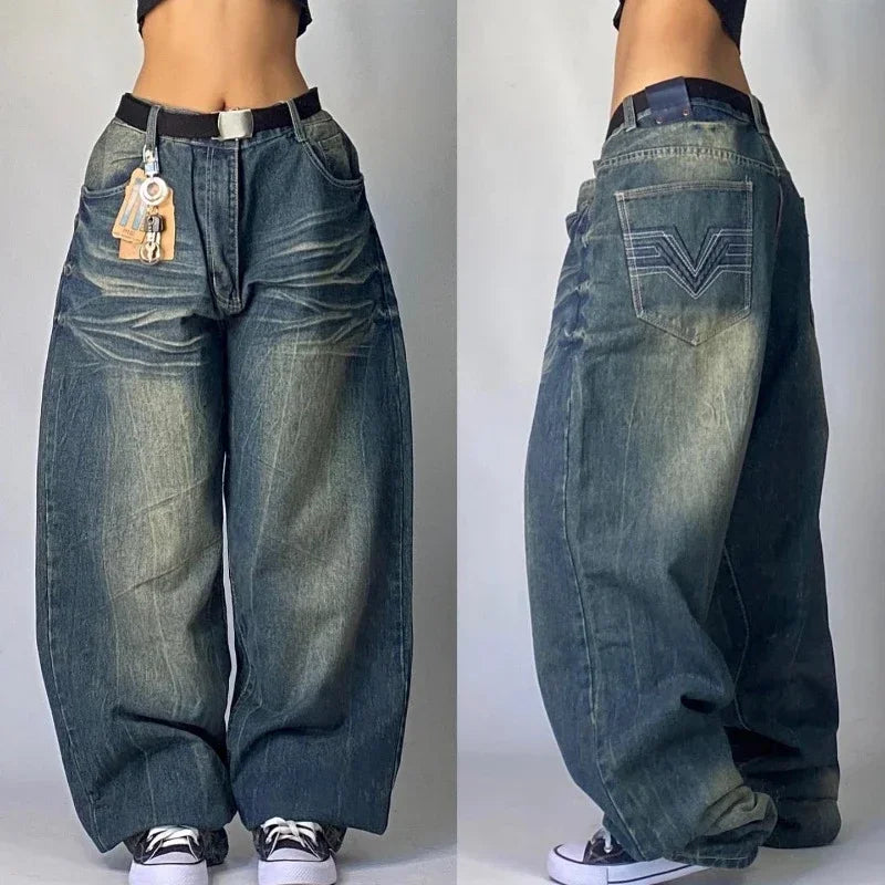 Streetwear Oversized print baggy jeans