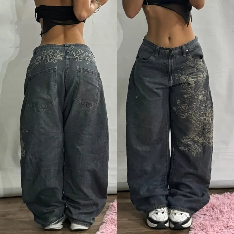 Streetwear Oversized print baggy jeans