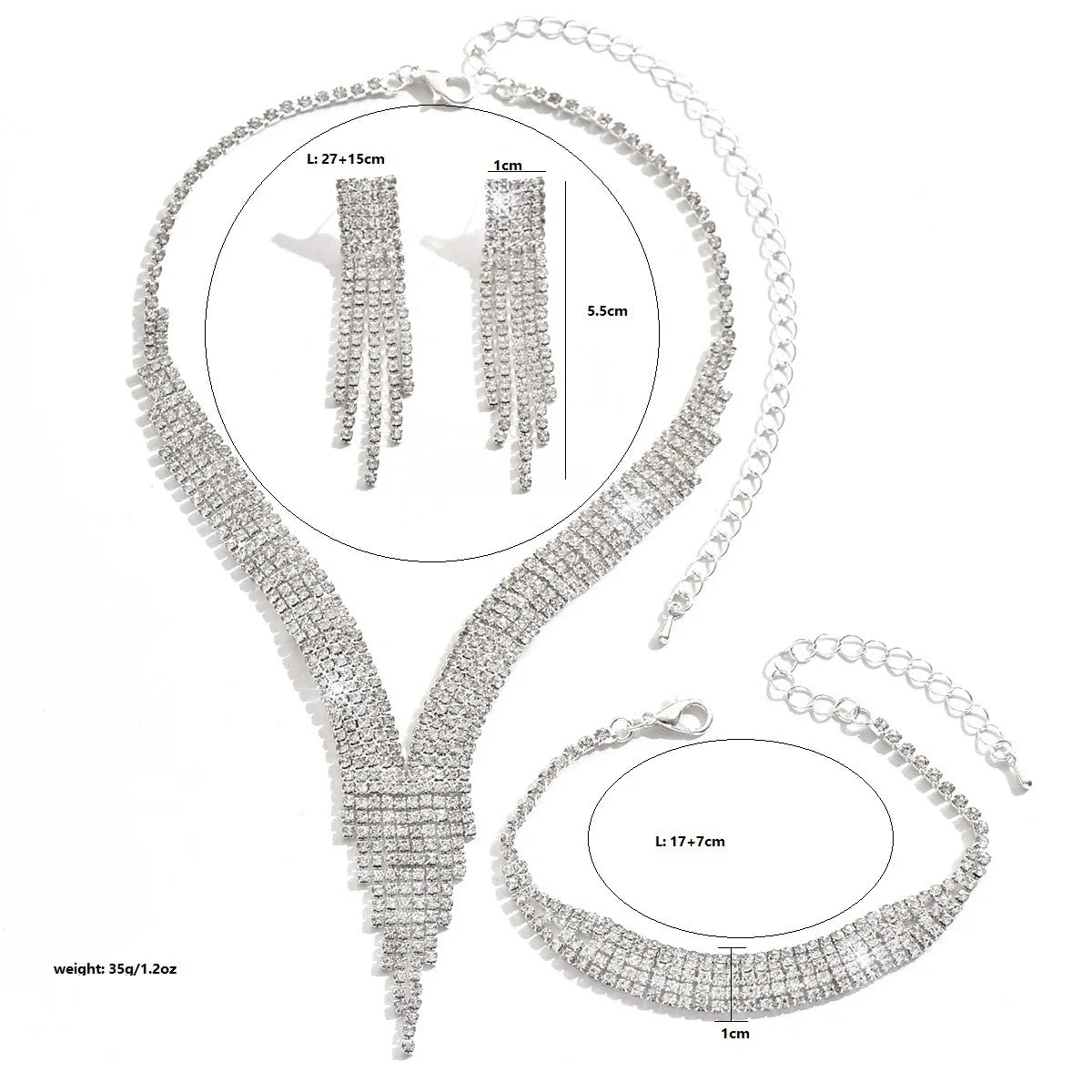 Luxury Crystal Teardrop Jewelry Set