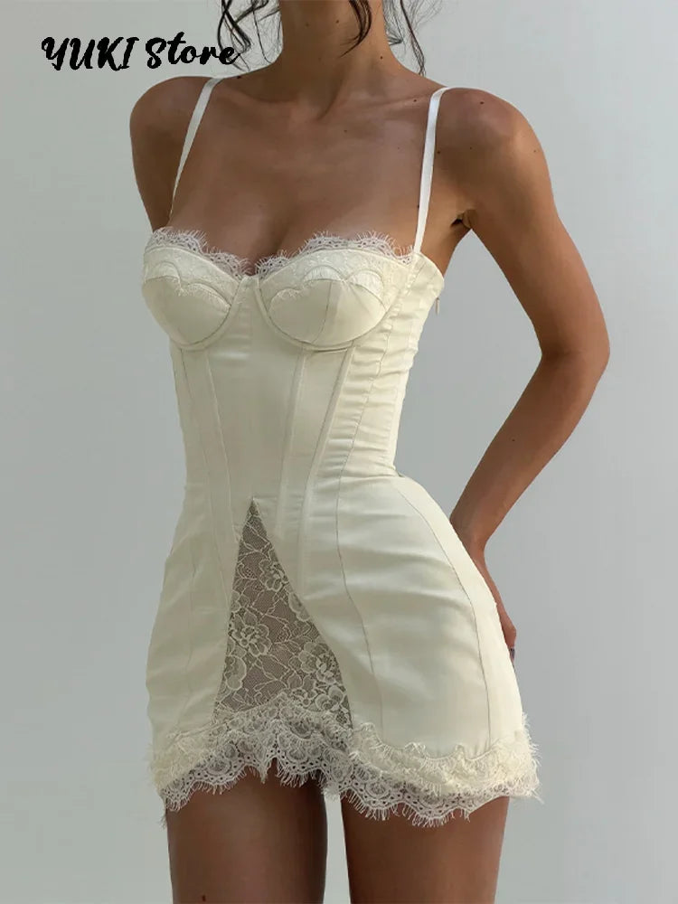 Sweetheart Lace Corset Mini Dress!