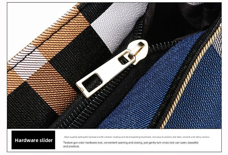 Trendy Plaid Large-Capacity Tote Bag