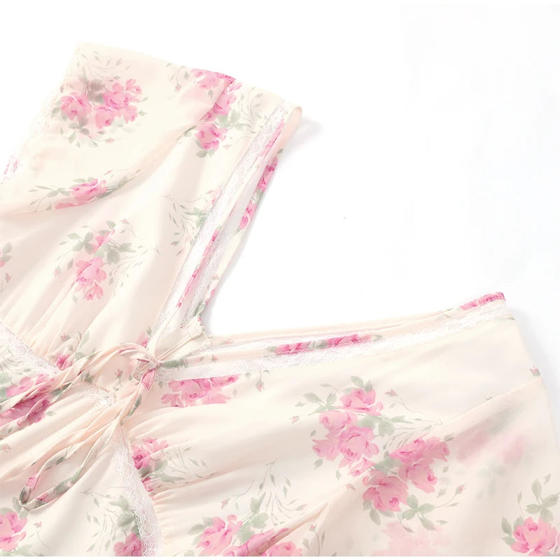 Floral V-Neck Fishtail Maxi Dress!