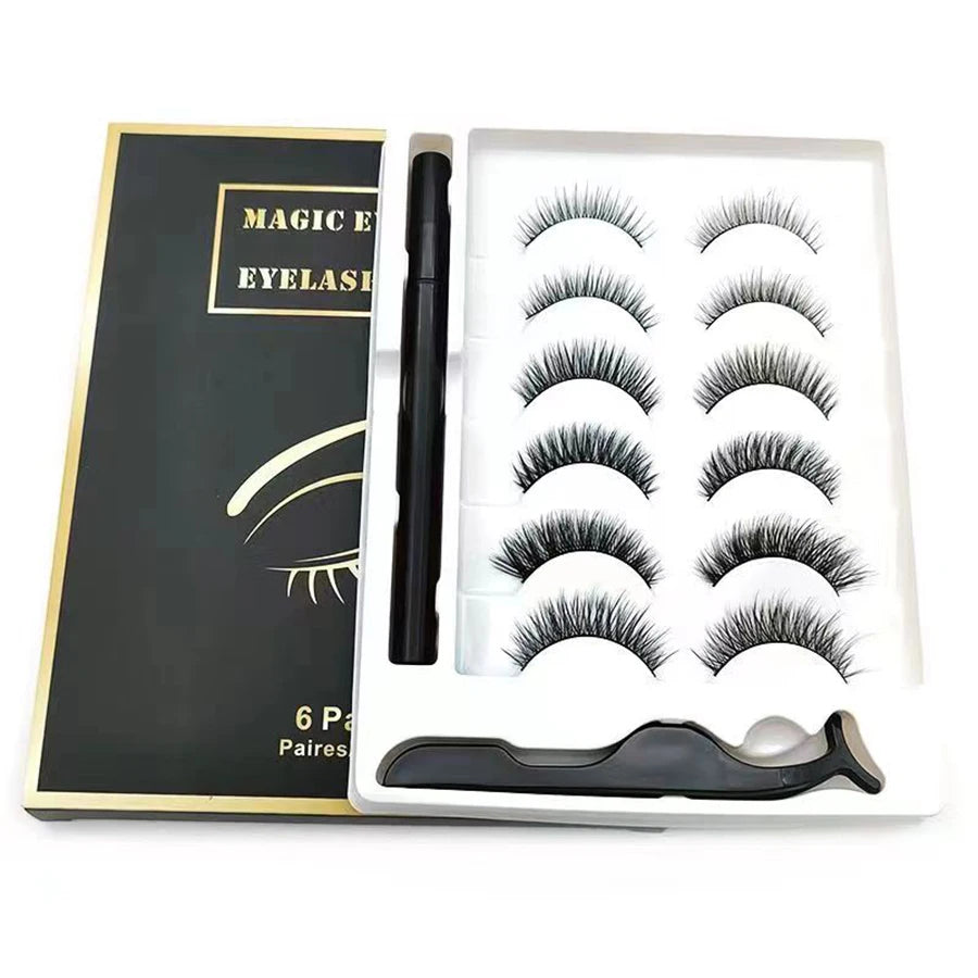 6-Pair Magnetic Eyelash & Eyeliner Set