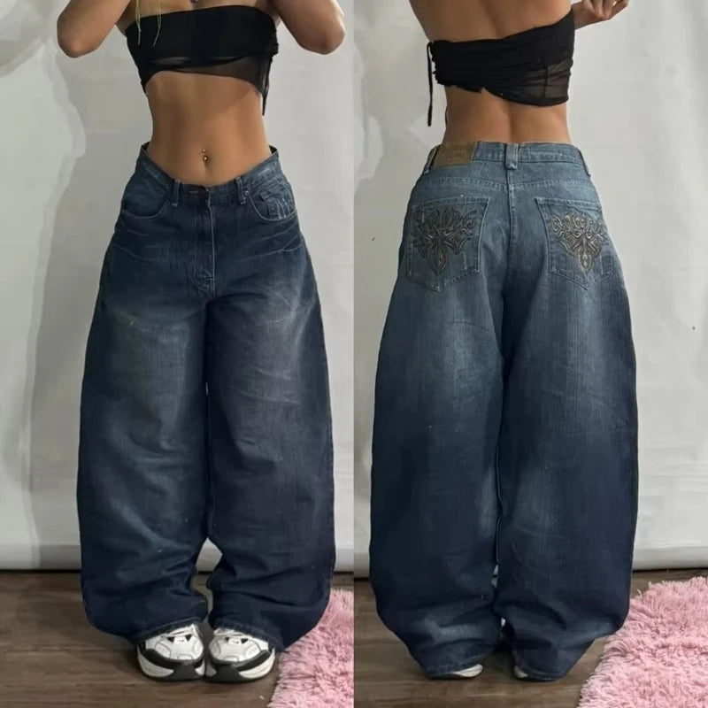 Streetwear Oversized print baggy jeans