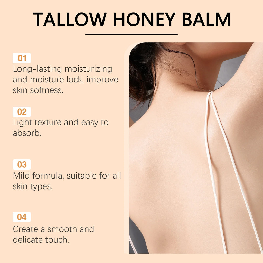 Tallow Honey Glow Cream – Deep Hydration & Firming Care.