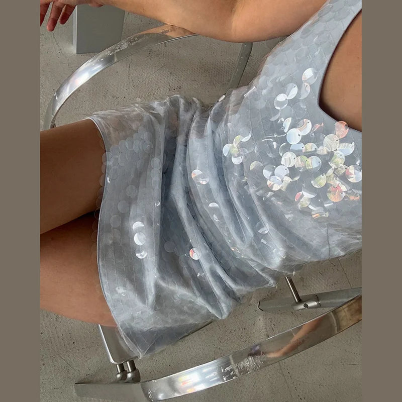 Glam Sequin V-Neck Mini Dress