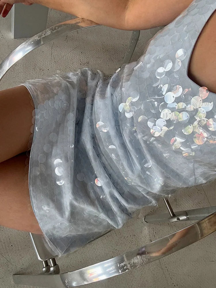 Glam Sequin V-Neck Mini Dress