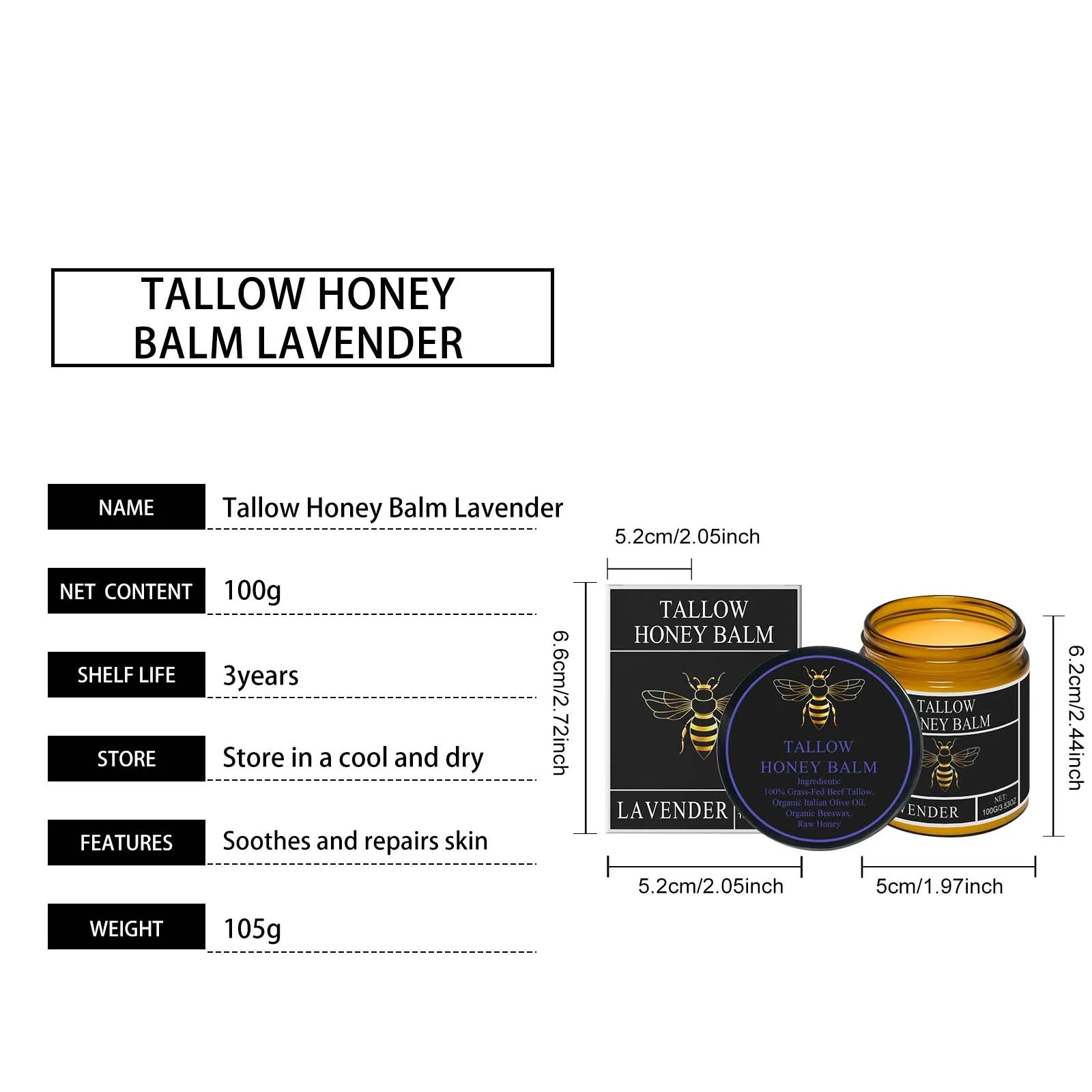Tallow Honey Glow Cream – Deep Hydration & Firming Care.