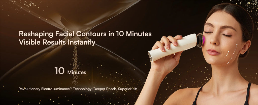 3 in 1 Red Light Handle Facial Device Portable V Shaped Face Lifting Slimming Massager for Neck Skin Tightening Anti-Aging Skincare Tool For Women Travel Home Use Gift