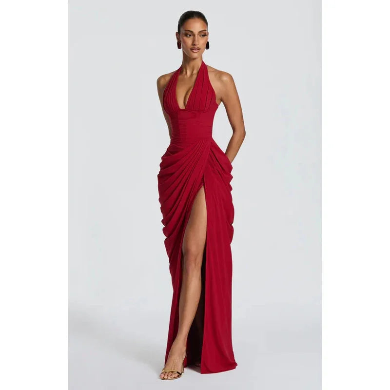 Elegant cinching Split Maxi Dresses Summer Party Gowns 2026