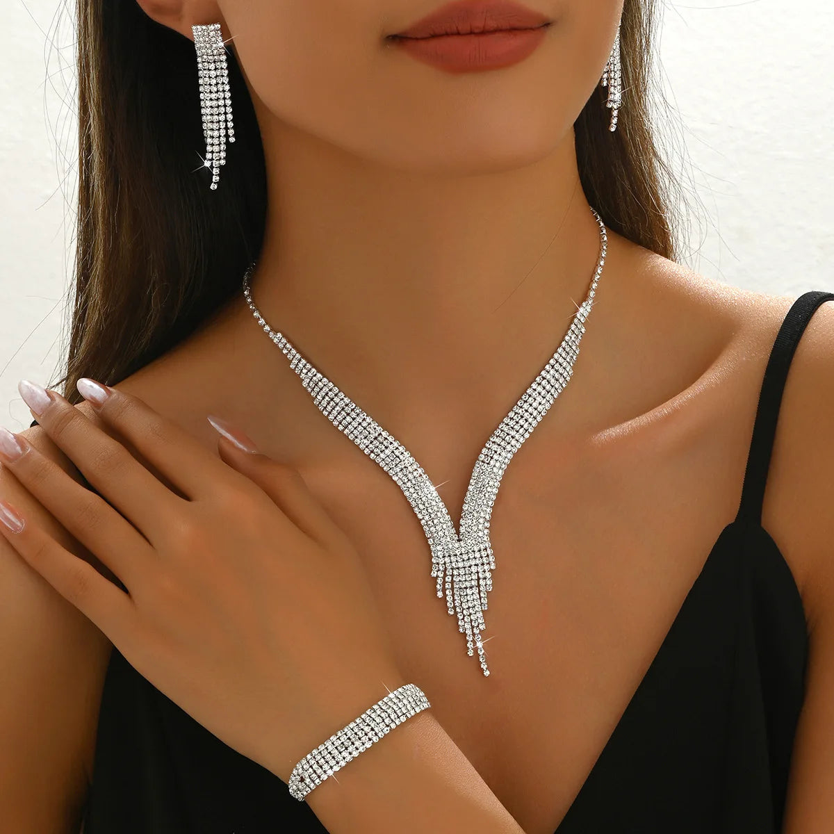 Luxury Crystal Teardrop Jewelry Set