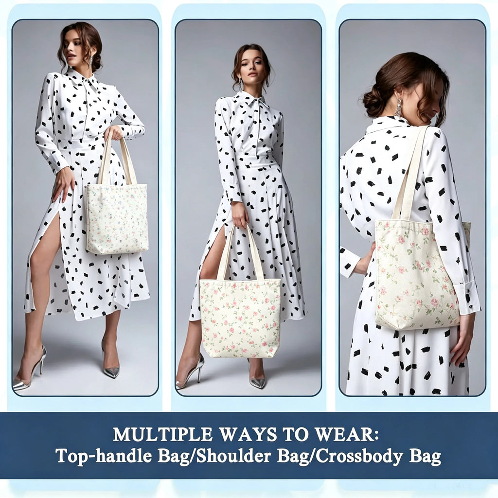 Striped Color-Blocking Art Pattern Tote Bag for Women Reusable Shopping Tote Bag Zippered  Bags Print