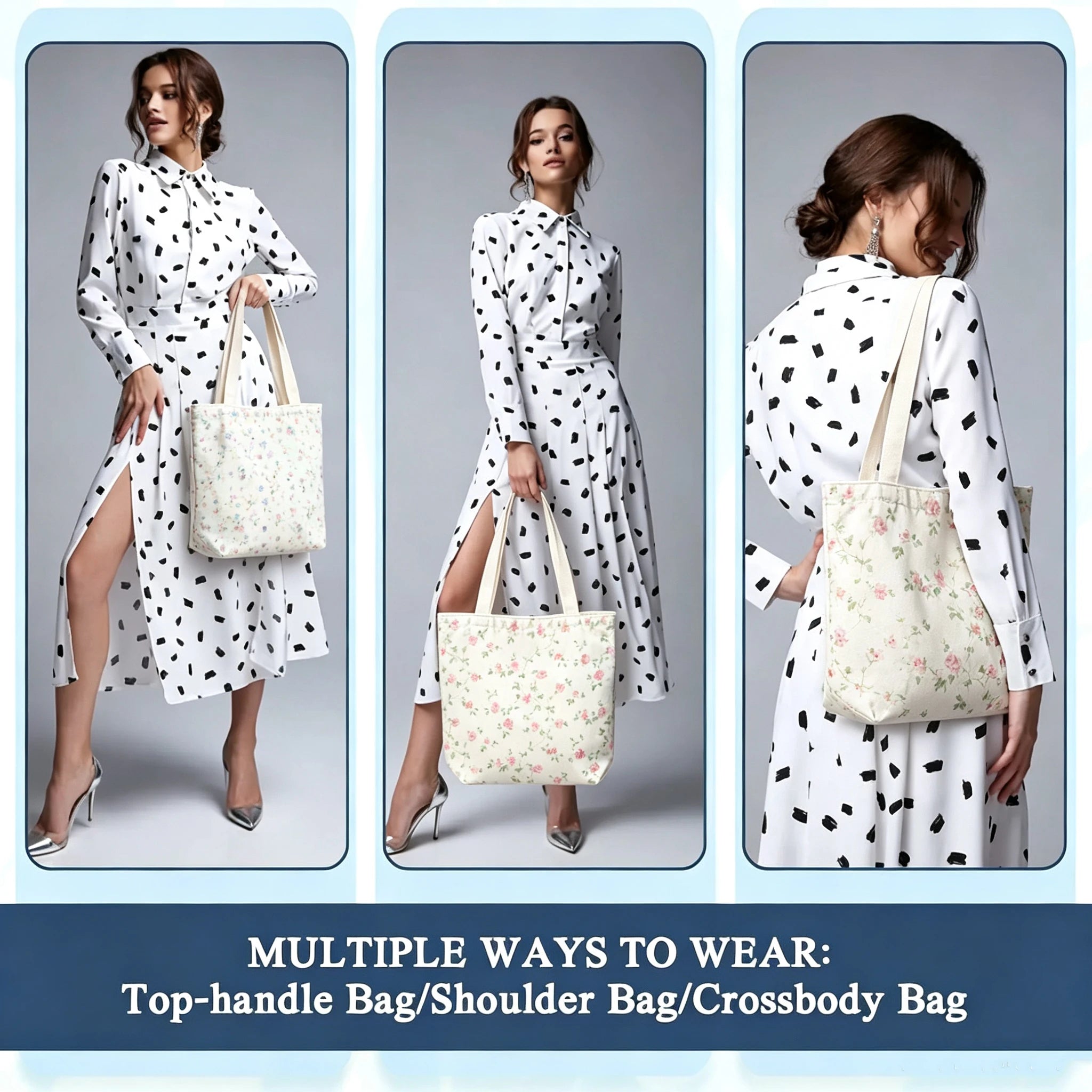 Striped Color-Blocking Art Pattern Tote Bag for Women Reusable Shopping Tote Bag Zippered  Bags Print