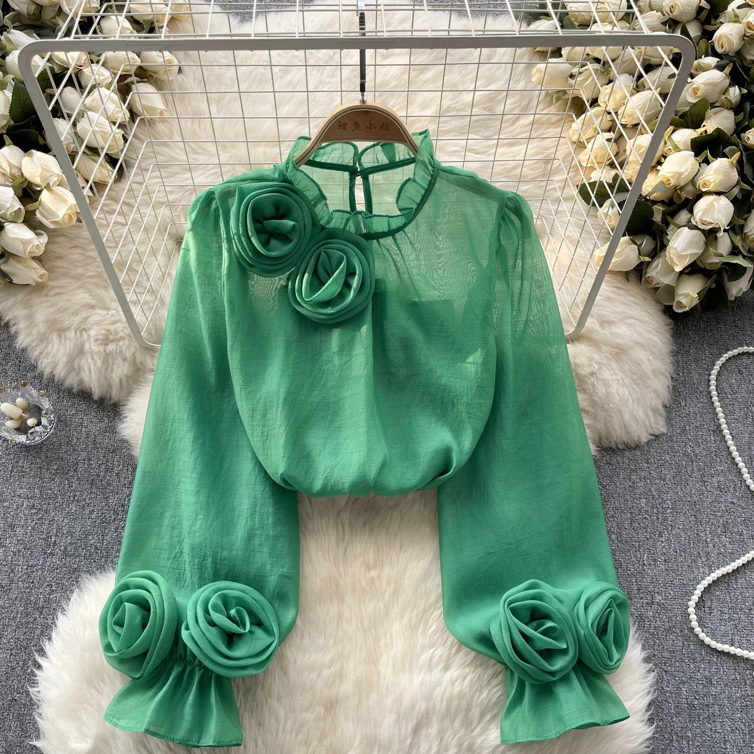 **Chic Ruffle Chiffon Blouse**