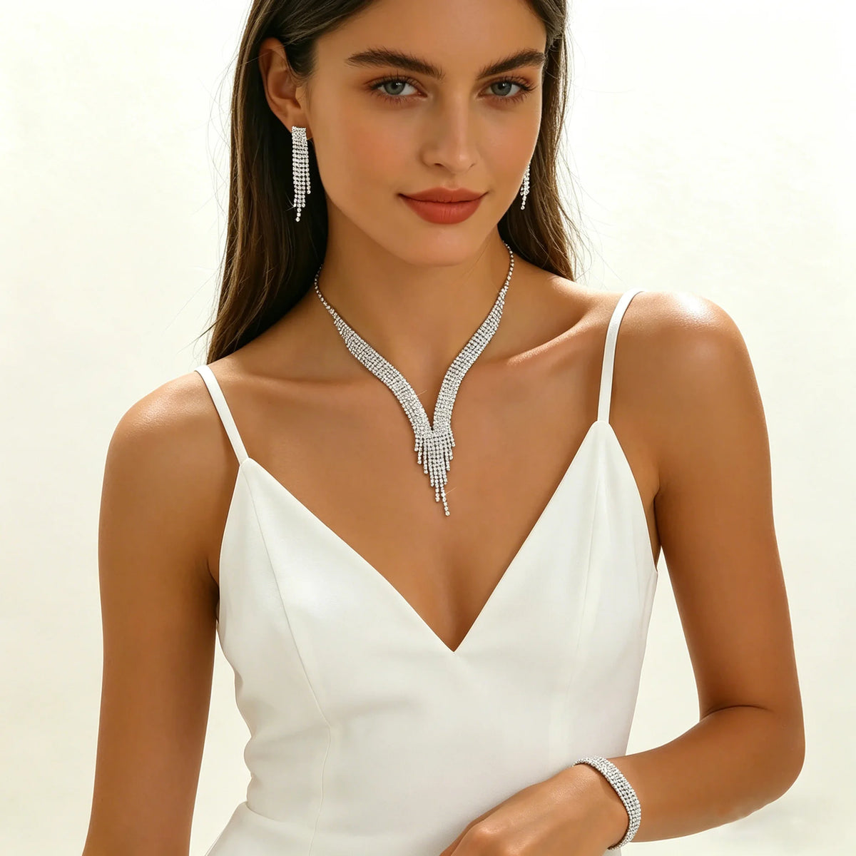 Luxury Crystal Teardrop Jewelry Set