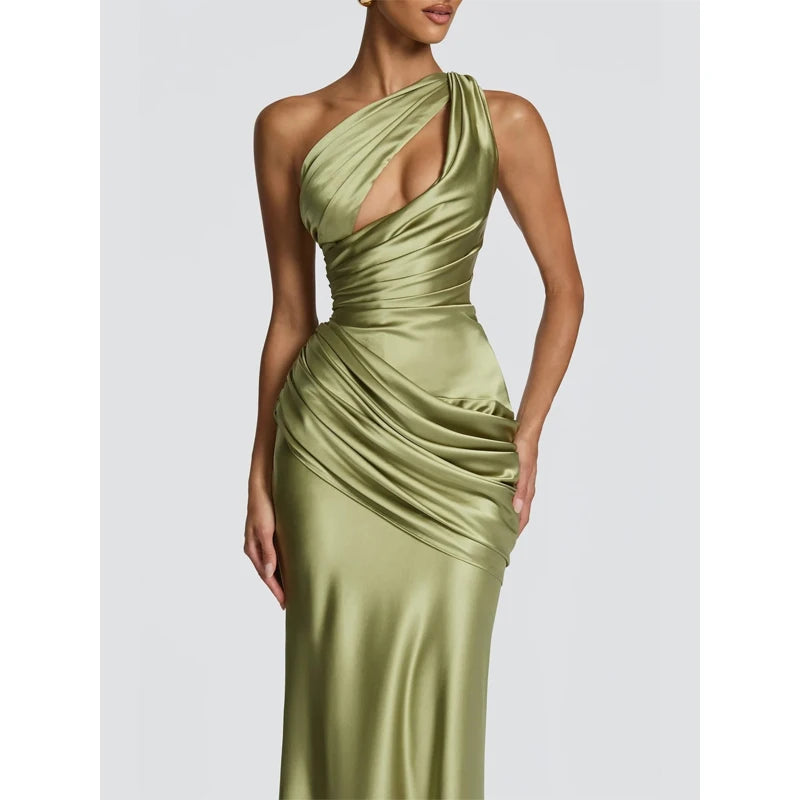 Elegant cinching Split Maxi Dresses Summer Party Gowns 2026