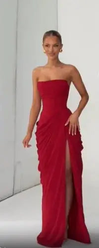 Elegant cinching Split Maxi Dresses Summer Party Gowns 2026
