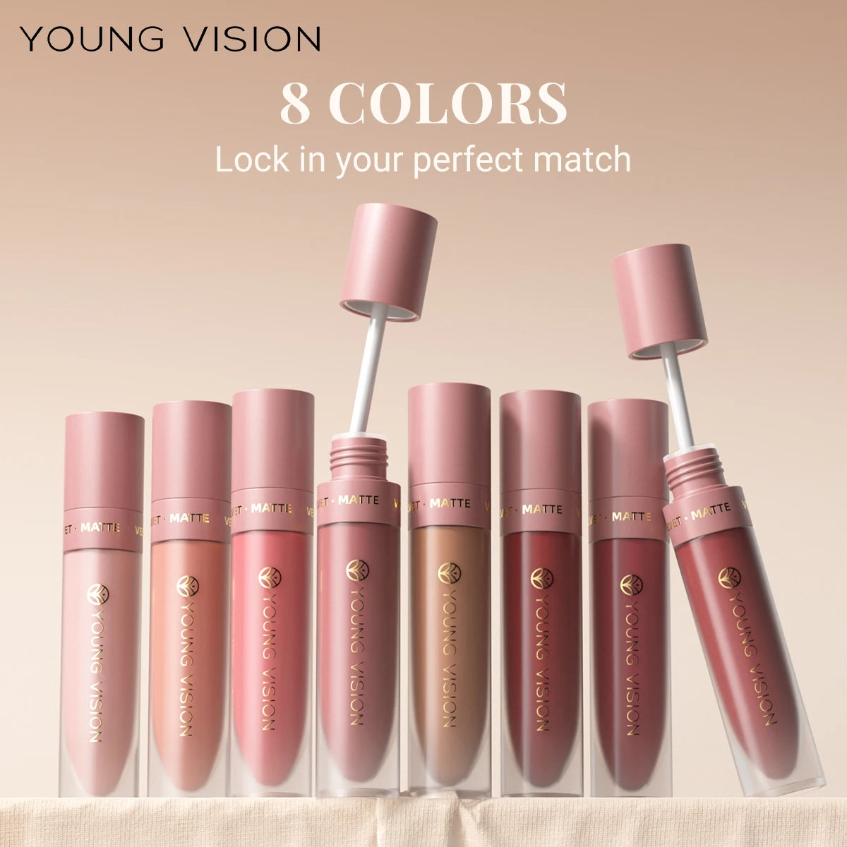 DUNUF Matte Velvet Lip Gloss – Waterproof Plumping Lipstick, 8 Shades