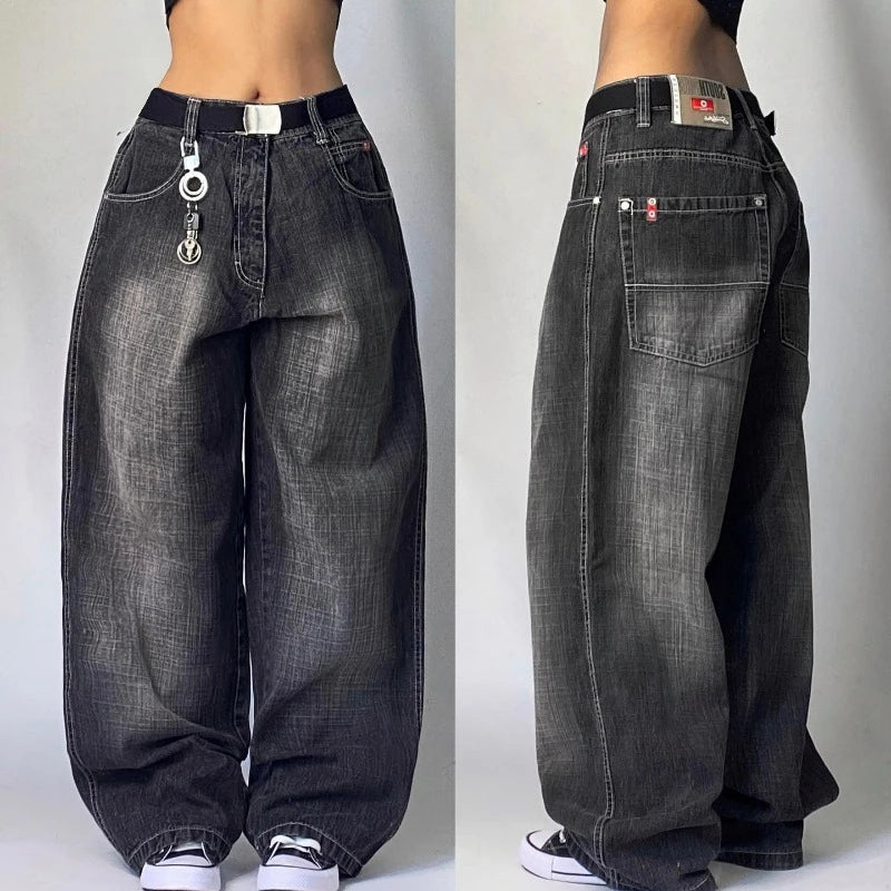 Streetwear Oversized print baggy jeans