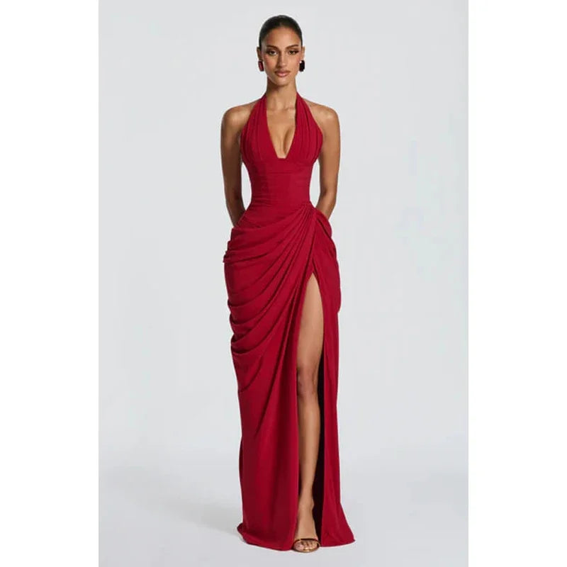 Elegant cinching Split Maxi Dresses Summer Party Gowns 2026