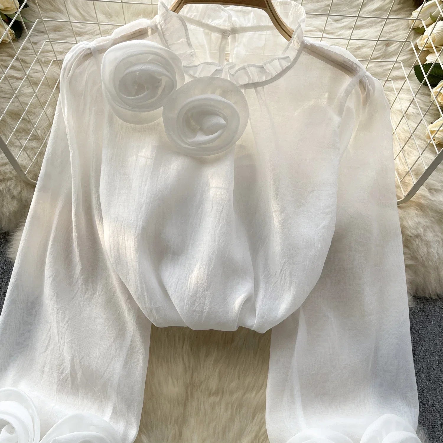 **Chic Ruffle Chiffon Blouse**