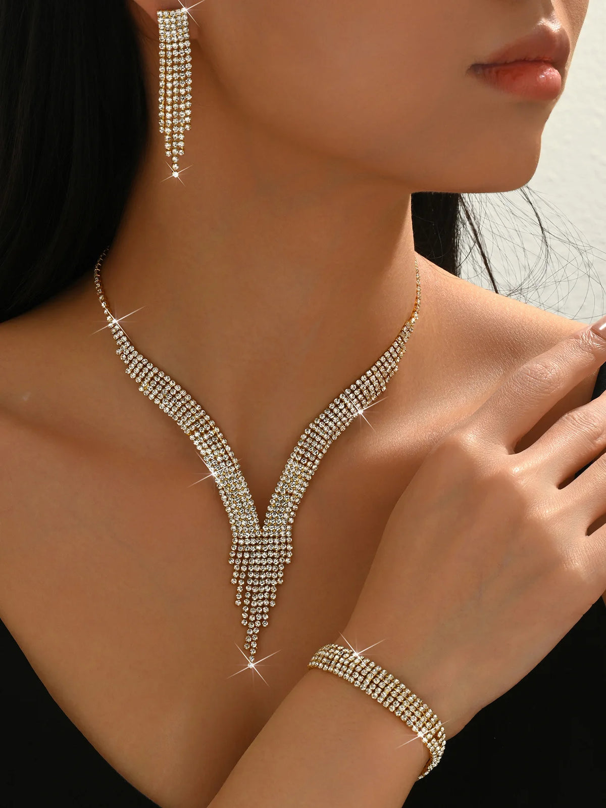 Luxury Crystal Teardrop Jewelry Set
