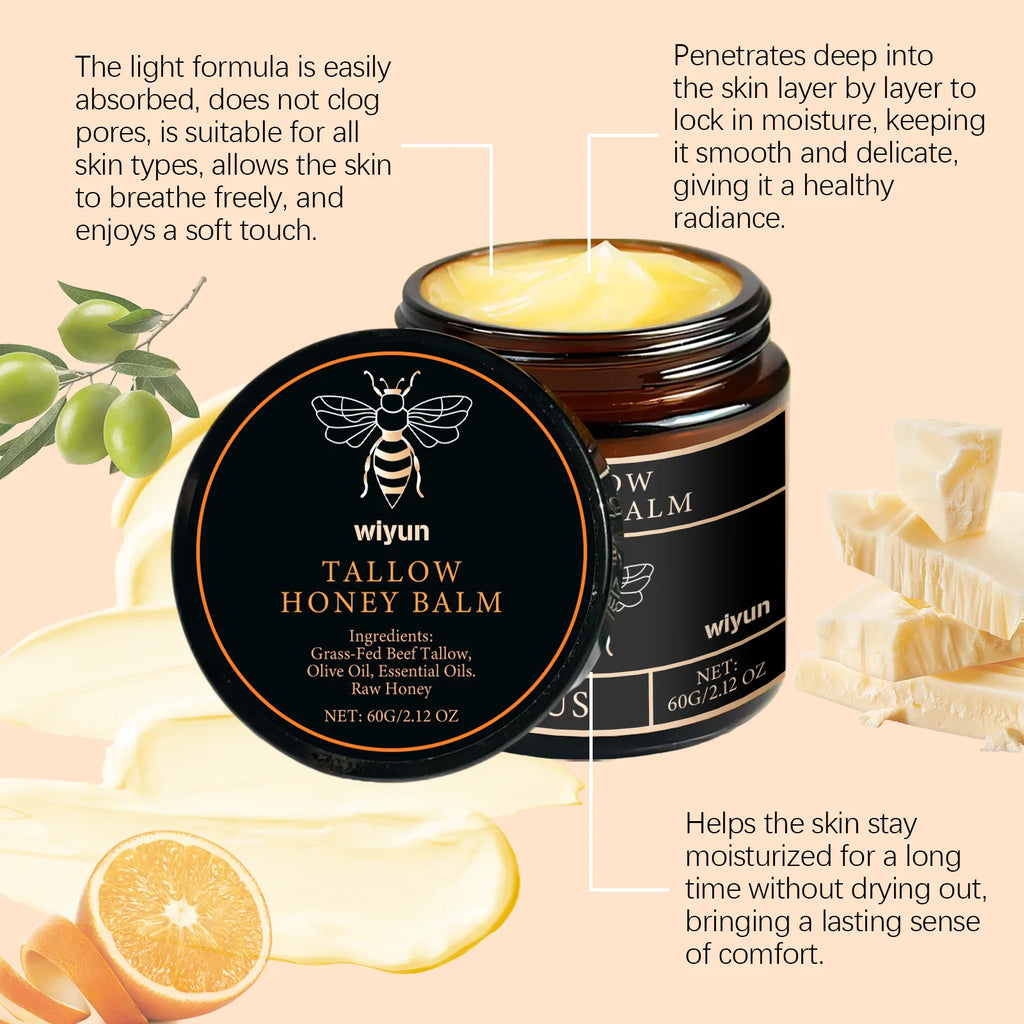 Tallow Honey Glow Cream – Deep Hydration & Firming Care.
