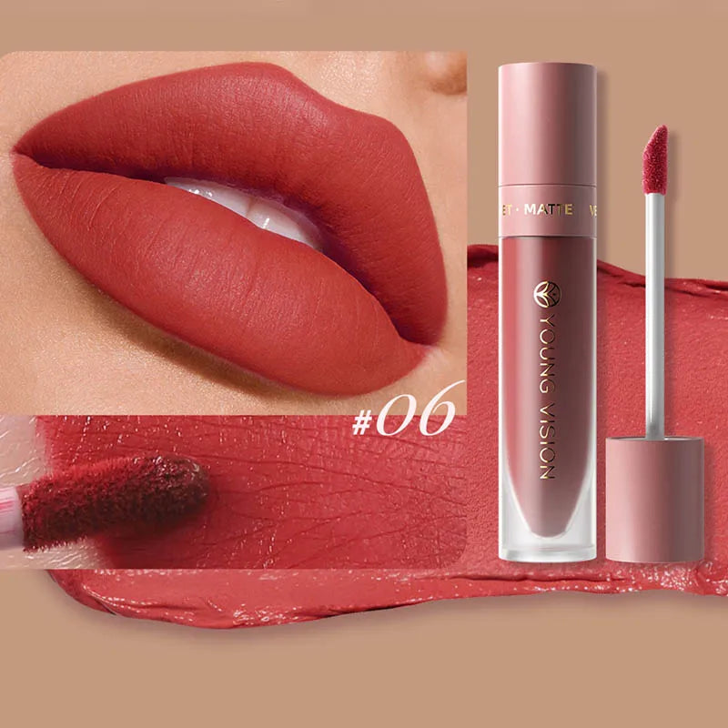 DUNUF Matte Velvet Lip Gloss – Waterproof Plumping Lipstick, 8 Shades