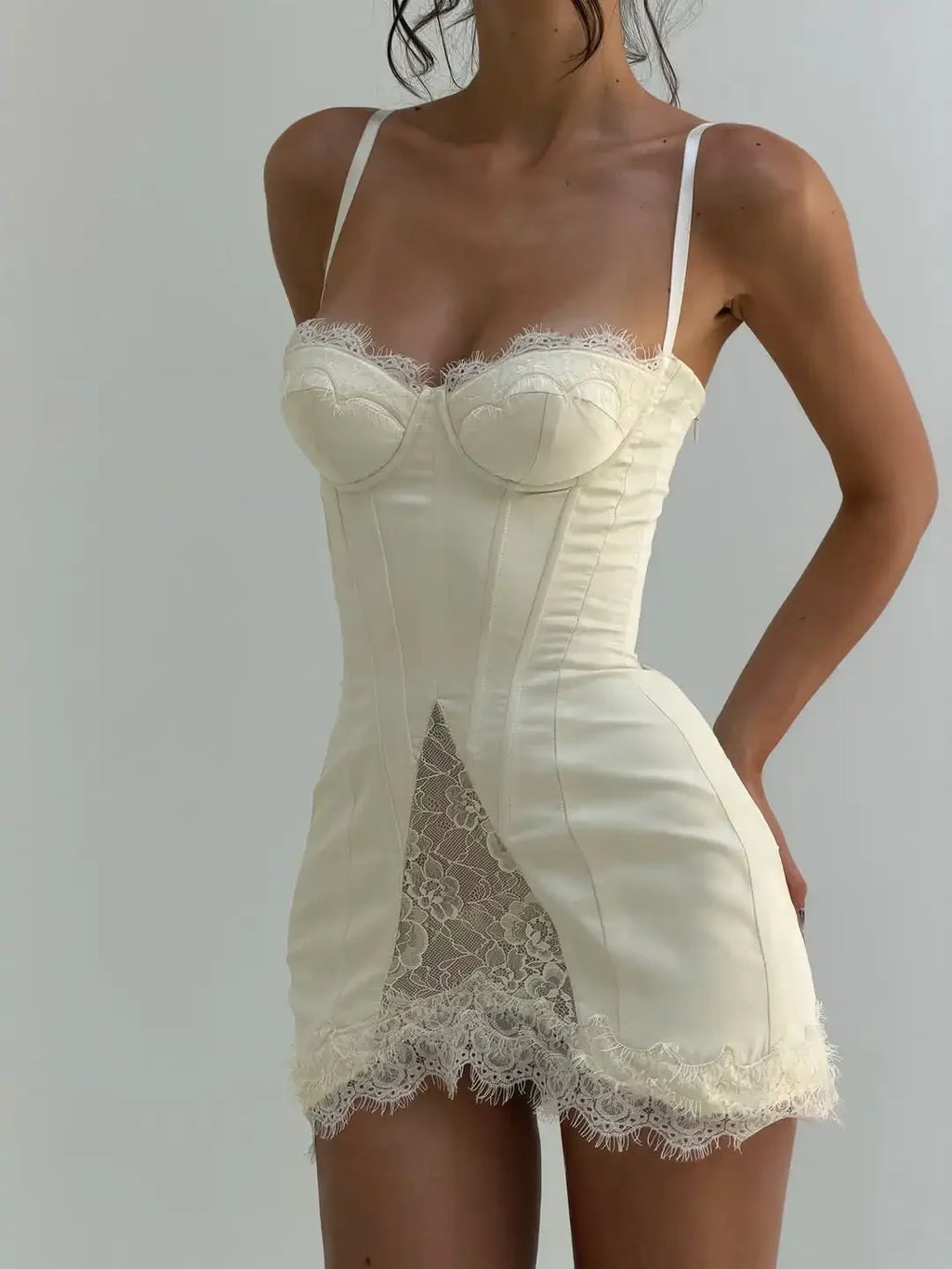Sweetheart Lace Corset Mini Dress!