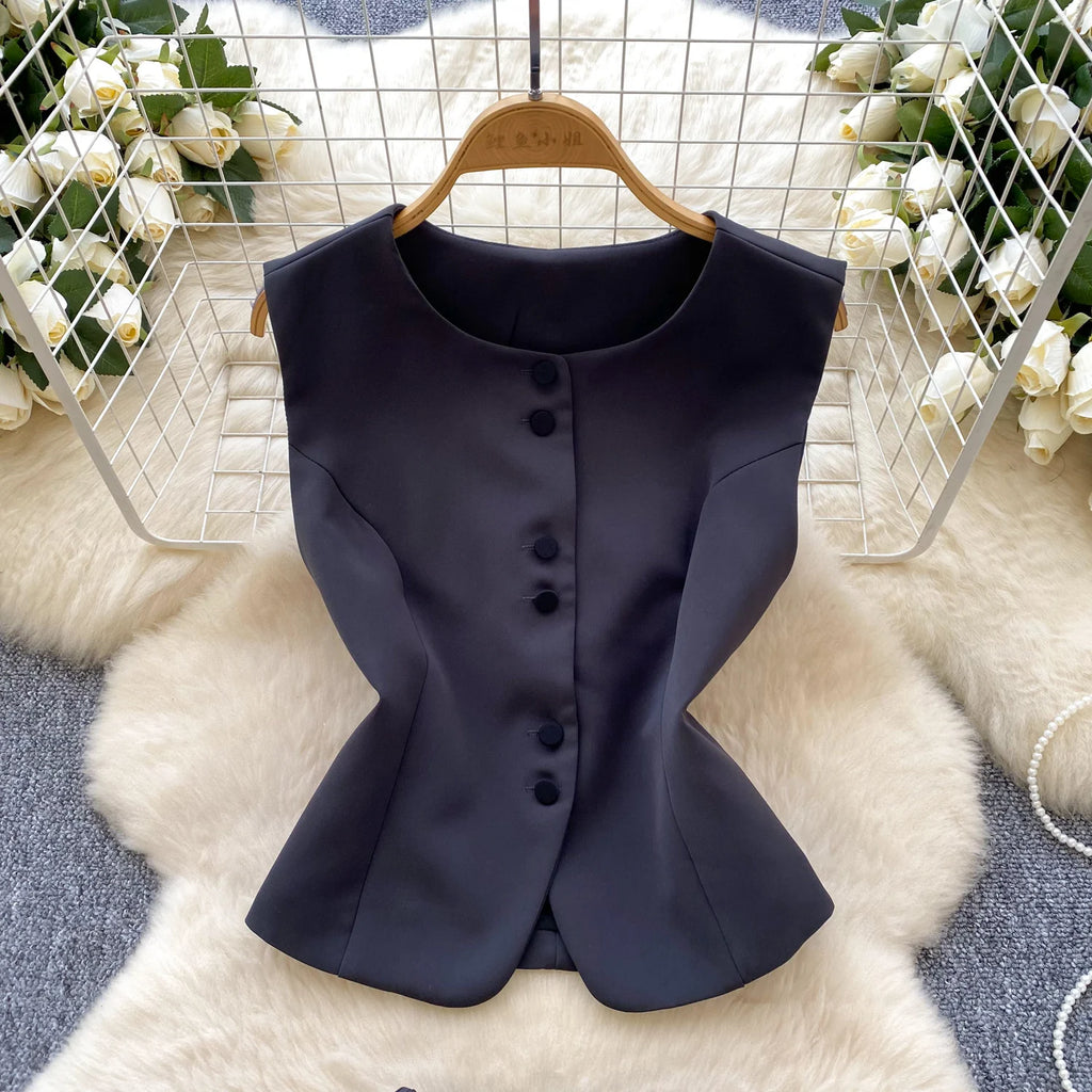 Chic Sleeveless Top & Pleated Mini Skirt Set
