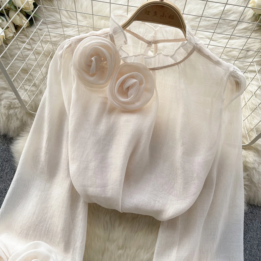 **Chic Ruffle Chiffon Blouse**