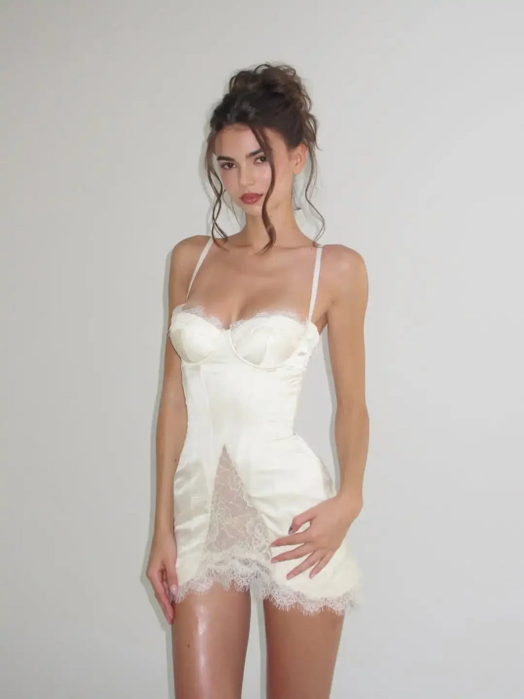 Sweetheart Lace Corset Mini Dress!