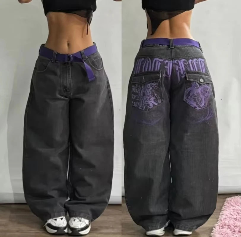 Streetwear Oversized print baggy jeans