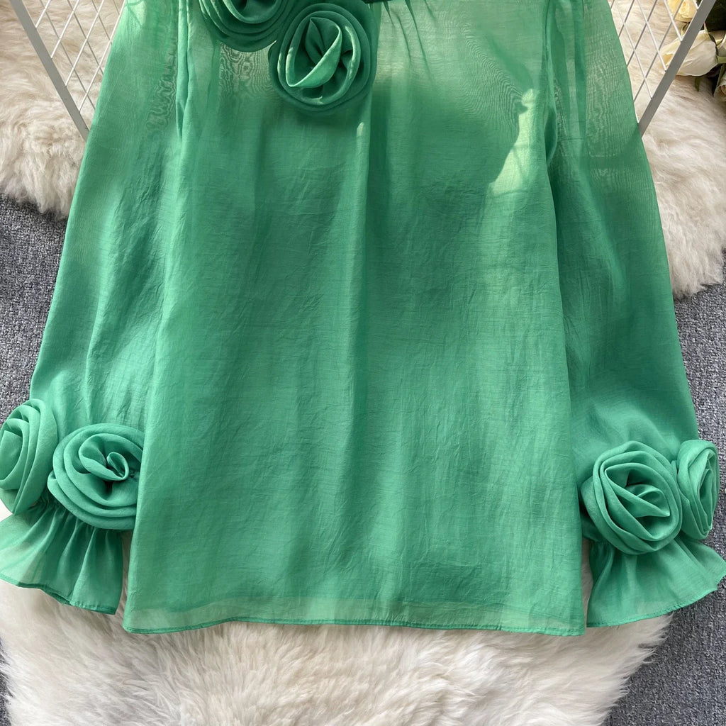 **Chic Ruffle Chiffon Blouse**