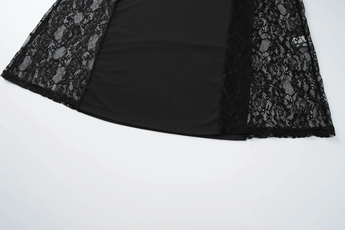 Dulzura Women's Elegant Backless Lace Maxi Dress – Sexy See-Through Summer Party, Club & Evening Gown.