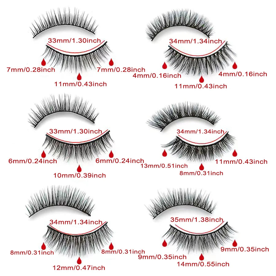 6-Pair Magnetic Eyelash & Eyeliner Set